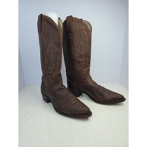 Vtg DAN POST MARLBORO Leather Cowboy Boots Brown Western P2552 Women Cowgirl 7